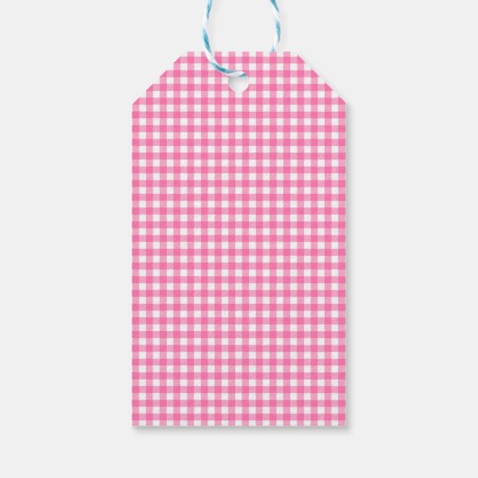 Pink Gingham Christmas ギフトタグ (裏面)