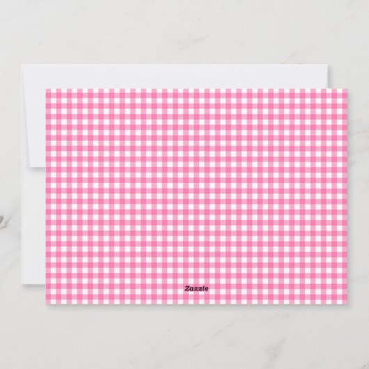 Pink Gingham Christmas Photo シーズンカード (裏面)