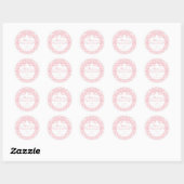 Pink Gingham Coquette Bow Baptism Envelope Seal ラウンドシール (シート)