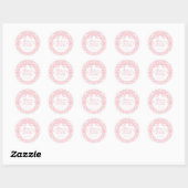 Pink Gingham Coquette Bow Bridal Shower Seal ラウンドシール (シート)