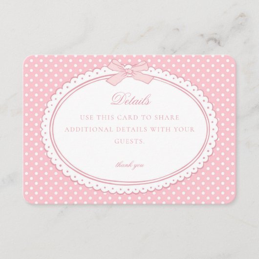 Pink Gingham Coquette Bow Details Card エンクロージャーカード (正面)