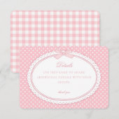 Pink Gingham Coquette Bow Details Card エンクロージャーカード (正面/裏面)