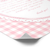 Pink Gingham Coquette Bow Diaper Thoughts Baby ポスター (角)