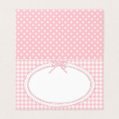 Pink Gingham Coquette Bow Place Card Table Decor (外部フラット)