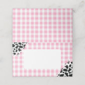 Pink Gingham Cow Print Place Cards プレイスカード (外部開封)