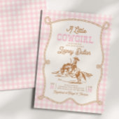 Pink Gingham Cowgirl Baby Shower Invitation 招待状