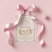 Pink Gingham Cowgirl Birthday Invitation 招待状