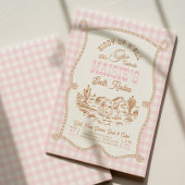 Pink Gingham Cowgirl Birthday Invitation 招待状