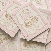 Pink Gingham Cowgirl Birthday Invitation 招待状