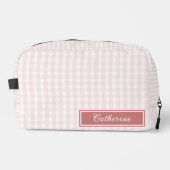 Pink Gingham Cute Plaid Cosmetic Pretty ドップキット (正面)