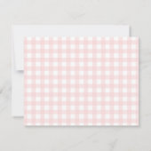 Pink Gingham Daisies Bee Baby Shower Thank You サンキューカード (裏面)