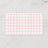 Pink Gingham Daisy Bee Baby Shower Diaper Raffle エンクロージャーカード (裏面)