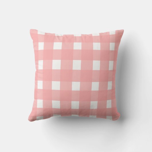 Pink Gingham Design クッション (裏面)