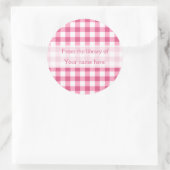 Pink Gingham From The Library of Librations ラウンドシール (バッグ)