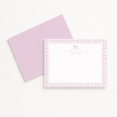 Pink Gingham Girl Nursery Note Card 案内状