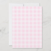 Pink Gingham Girl We Can Bearly Wait Baby Shower 招待状 (裏面)