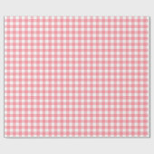 Pink Gingham Girly Classic Country Farm ラッピングペーパー (フラット)