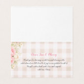 Pink Gingham Goose Baby Shower Folded Thank You  (内部フラット)