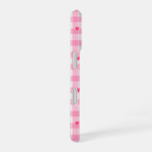 Pink Gingham Heart Phone Case iPhone 16ケース (右側面)