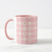 Pink Gingham Hearts Valentine  マグカップ (左)