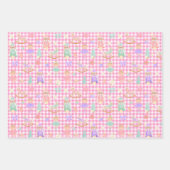 Pink Gingham Nutcracker Birthday ラッピングペーパーシート (正面3)