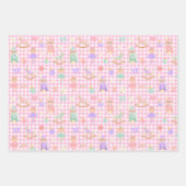 Pink Gingham Nutcracker Birthday ラッピングペーパーシート (正面)