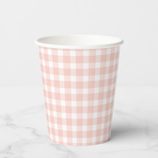 Pink Gingham Paper Cups 紙コップ (裏面)