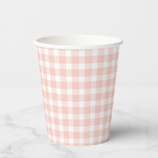 Pink Gingham Paper Cups 紙コップ