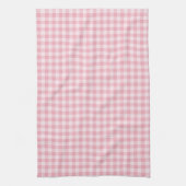 Pink Gingham Pattern Girly Check Plaid Checkered キッチンタオル (縦)