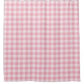 Pink Gingham Pattern Girly Check Plaid Checkered シャワーカーテン (正面)