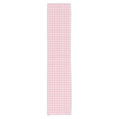 Pink Gingham Pattern Girly Check Plaid Checkered ショートテーブルランナー (正面)