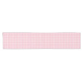 Pink Gingham Pattern Girly Check Plaid Checkered ショートテーブルランナー (横)