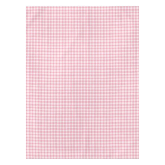 Pink Gingham Pattern Girly Check Plaid Checkered テーブルクロス (正面)