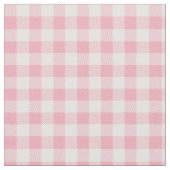 Pink Gingham Pattern Girly Check Plaid Checkered ファブリック (クローズアップ)