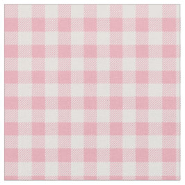 Pink Gingham Pattern Girly Check Plaid Checkered ファブリック