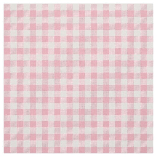 Pink Gingham Pattern Girly Check Plaid Checkered ファブリック (見本)