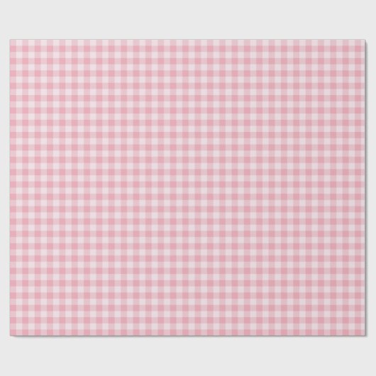 Pink Gingham Pattern Girly Check Plaid Checkered ラッピングペーパー (フラット)