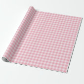 Pink Gingham Pattern Girly Check Plaid Checkered ラッピングペーパー (アンロールド)