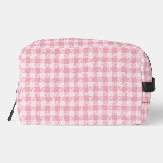 Pink Gingham Pattern Girly Checkered Plaid Name ドップキット (裏面)