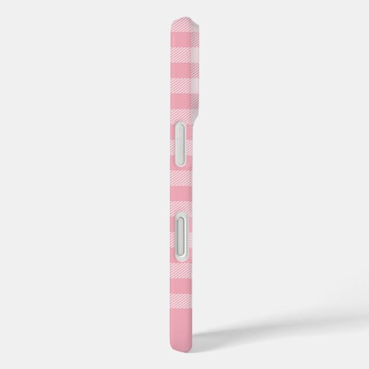 Pink Gingham Pattern Girly Checkered Plaid Name Case-Mate iPhoneケース (裏面 / 右)