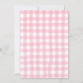 Pink Gingham Plaid BabyQ baby shower Invitation 招待状 (裏面)
