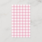 Pink Gingham Plaid Girl Baby Shower Registry エンクロージャーカード (裏面)