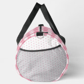 Pink Gingham Polkadot Vintage Personalized ダッフルバッグ (右)