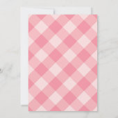 Pink Gingham Puppy Baby Shower 招待状 (裏面)