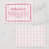 Pink Gingham Scribble Frame Display Shower エンクロージャーカード (正面/裏面)