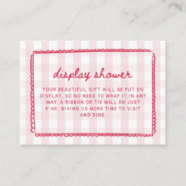 Pink Gingham Scribble Frame Display Shower エンクロージャーカード