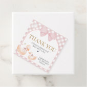 Pink Gingham Silly Goose Baby Shower フェイバータグ (インサイチュ)