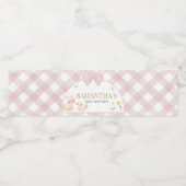Pink Gingham Silly Goose Baby Shower ペットボトルラベル (シングルラベル)
