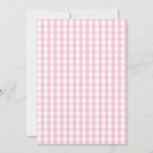 Pink Gingham Some Bunny Is Turning One Birthday 招待状 (裏面)
