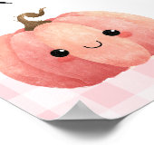 Pink Gingham Spooky One First Birthday Welcome ポスター (角)